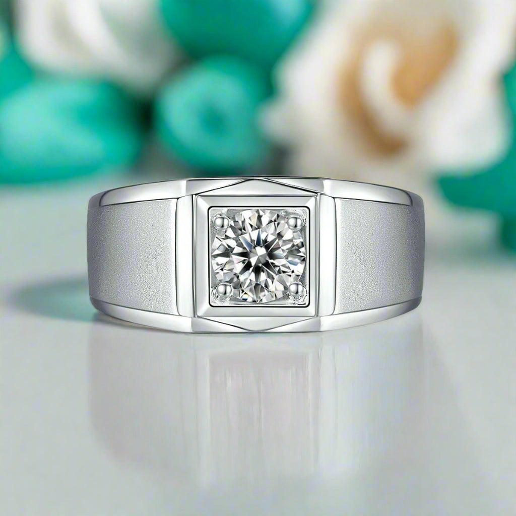 1.0 Ct Solitaire Diamond Men's Wedding Band-Evani Jewelry