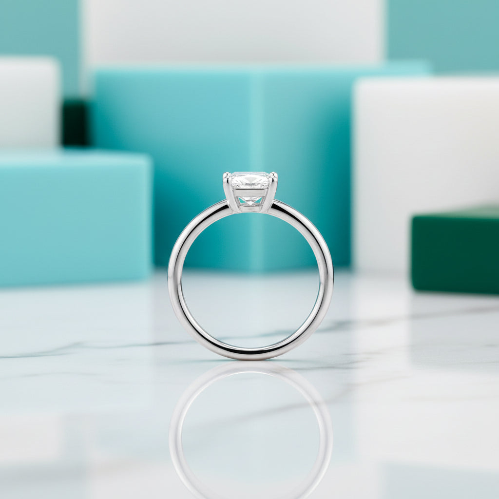 1.0 ct Princess-cut Diamond Solitaire Engagement Ring-Evani Jewelry