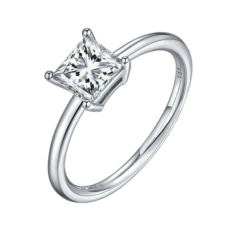 1.0 ct Princess-cut Diamond Solitaire Engagement Ring-Evani Naomi Jewelry
