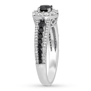1.00 Ct Round Cut Black Diamond Engagement Ring-Evani Naomi Jewelry