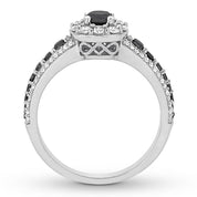 1.00 Ct Round Cut Black Diamond Engagement Ring-Evani Naomi Jewelry