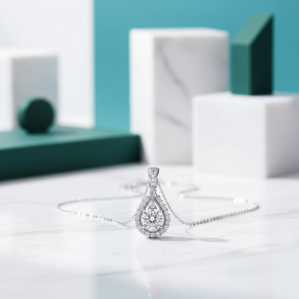 1.00 ct 6.5mm Diamond Water Drop Necklace-Evani Jewelry