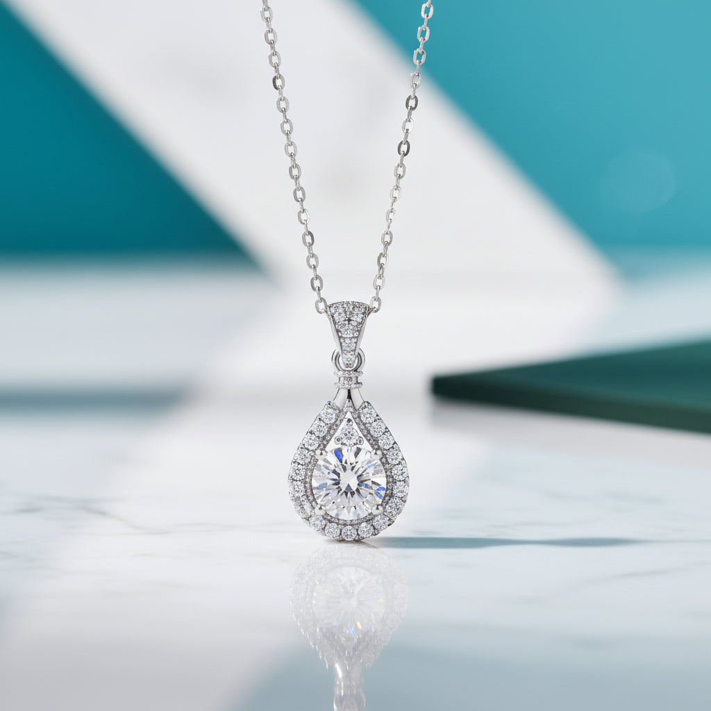 1.00 ct 6.5mm Diamond Water Drop Necklace-Evani Jewelry