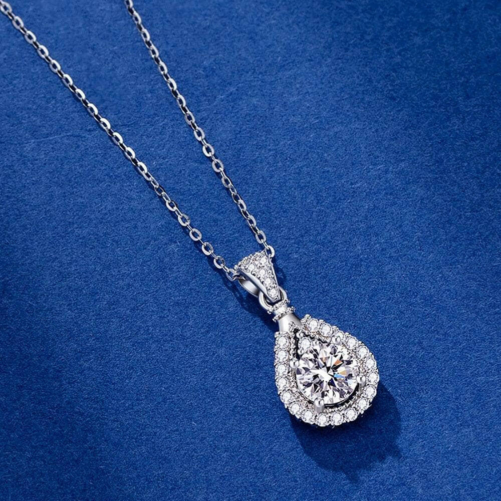 1.00 ct 6.5mm Diamond Water Drop Necklace-Evani Naomi Jewelry
