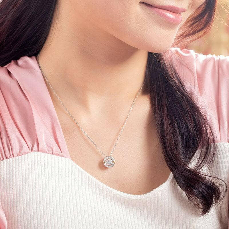 1.00 ct Dancing Diamond Necklace with Heart-Evani Naomi Jewelry