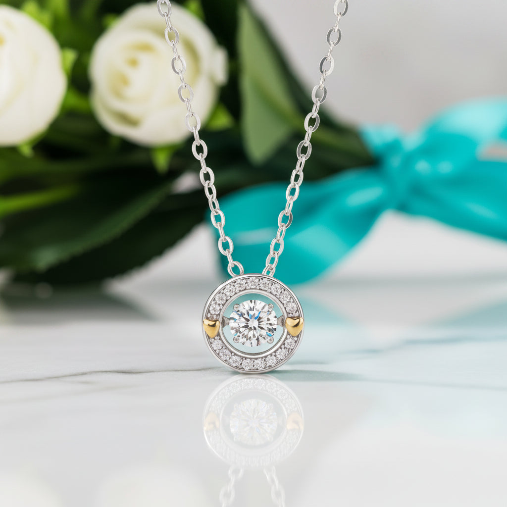 1.00 ct Dancing Diamond Necklace with Heart-Evani Jewelry