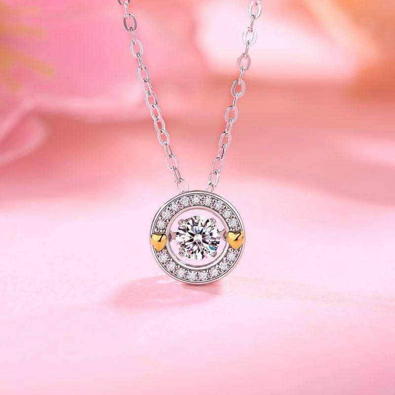 1.00 ct Dancing Diamond Necklace with Heart-Evani Naomi Jewelry