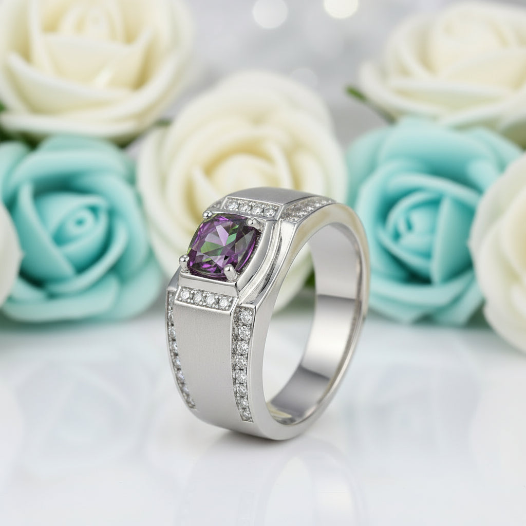 1.00 ct Diamond Channel Side Stones Men's Ring-Evani Naomi Jewelry
