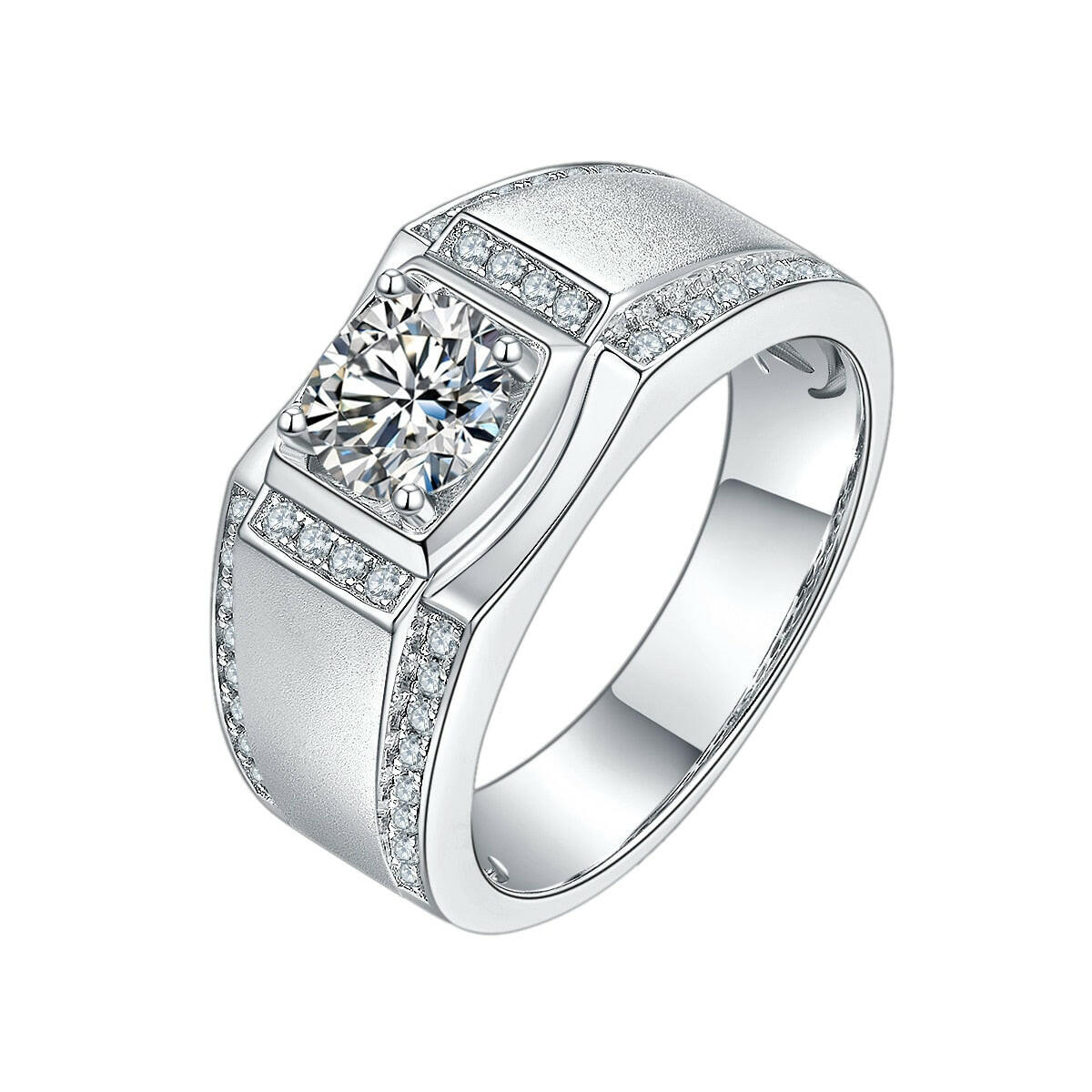 1.00 ct Diamond Channel Side Stones Men's Ring-Evani Naomi Jewelry