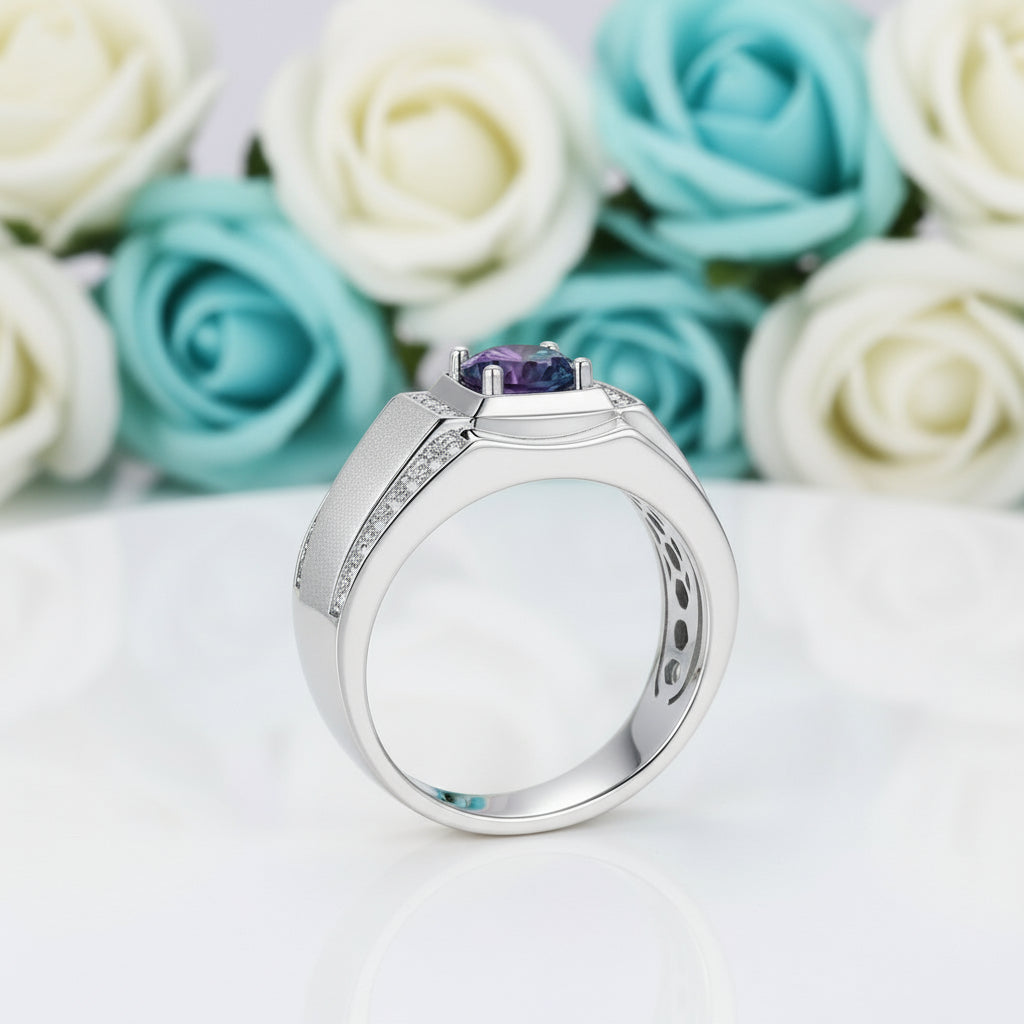 1.00 ct Diamond Channel Side Stones Men's Ring-Evani Naomi Jewelry