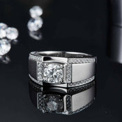 1.00 ct Diamond Channel Side Stones Men's Ring-Evani Naomi Jewelry