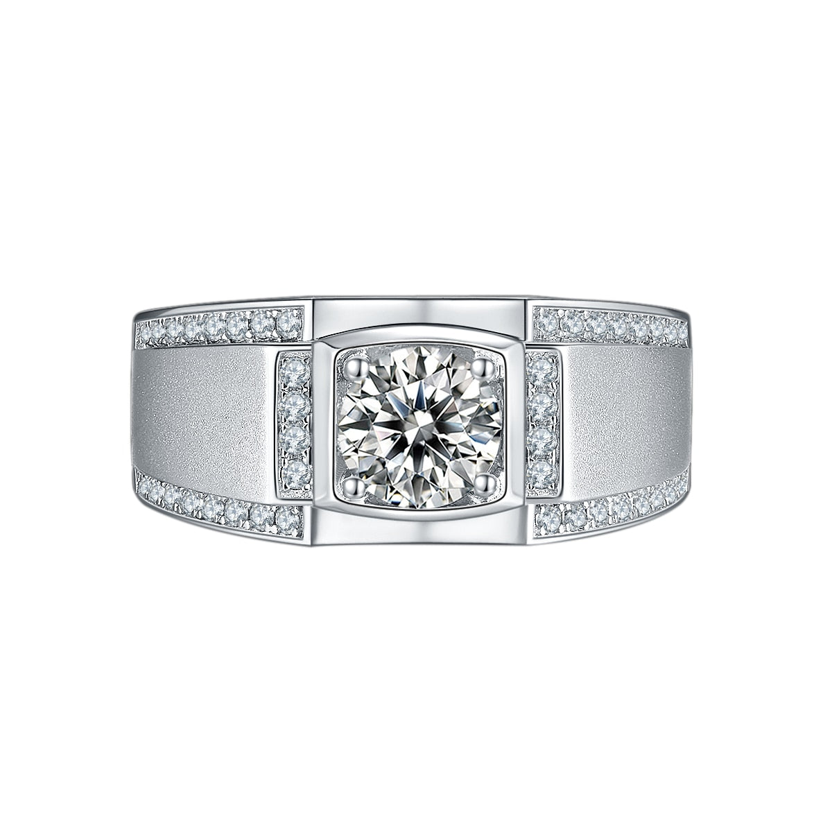 1.00 ct Diamond Channel Side Stones Men's Ring-Evani Naomi Jewelry