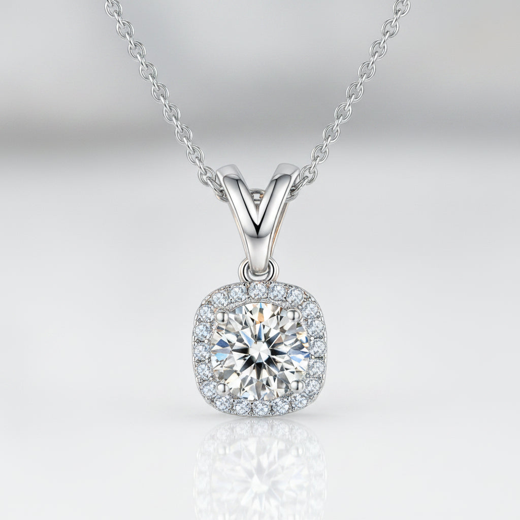 1.00 ct Diamond Solitaire Halo Jewelry Set-Evani Jewelry