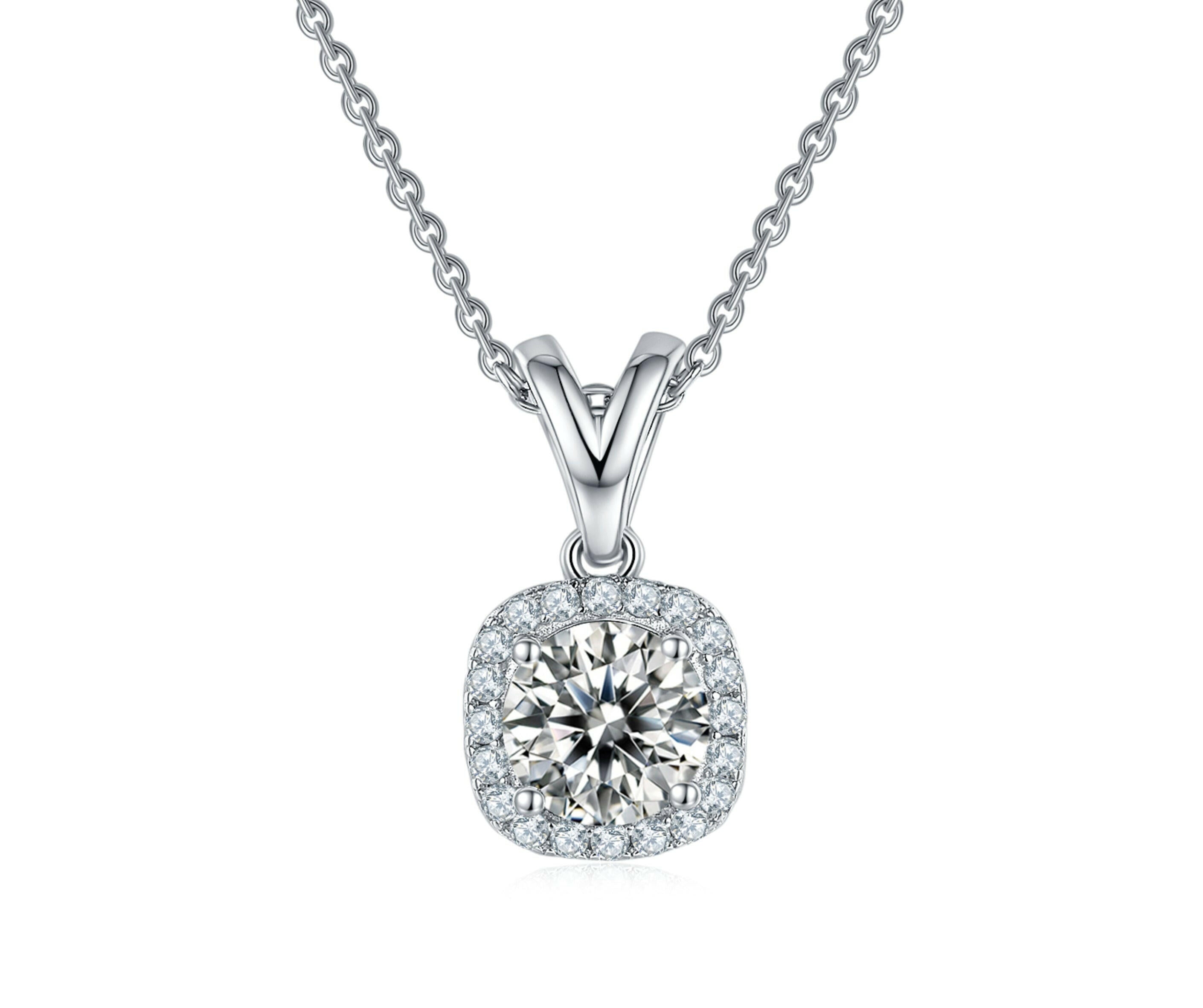 1.00 ct Diamond Solitaire Halo Jewelry Set-Evani Naomi Jewelry