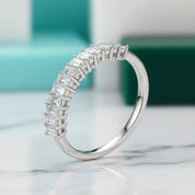 1.00 ct Emerald-cut Diamond Half Eternity Wedding Band-Evani Jewelry