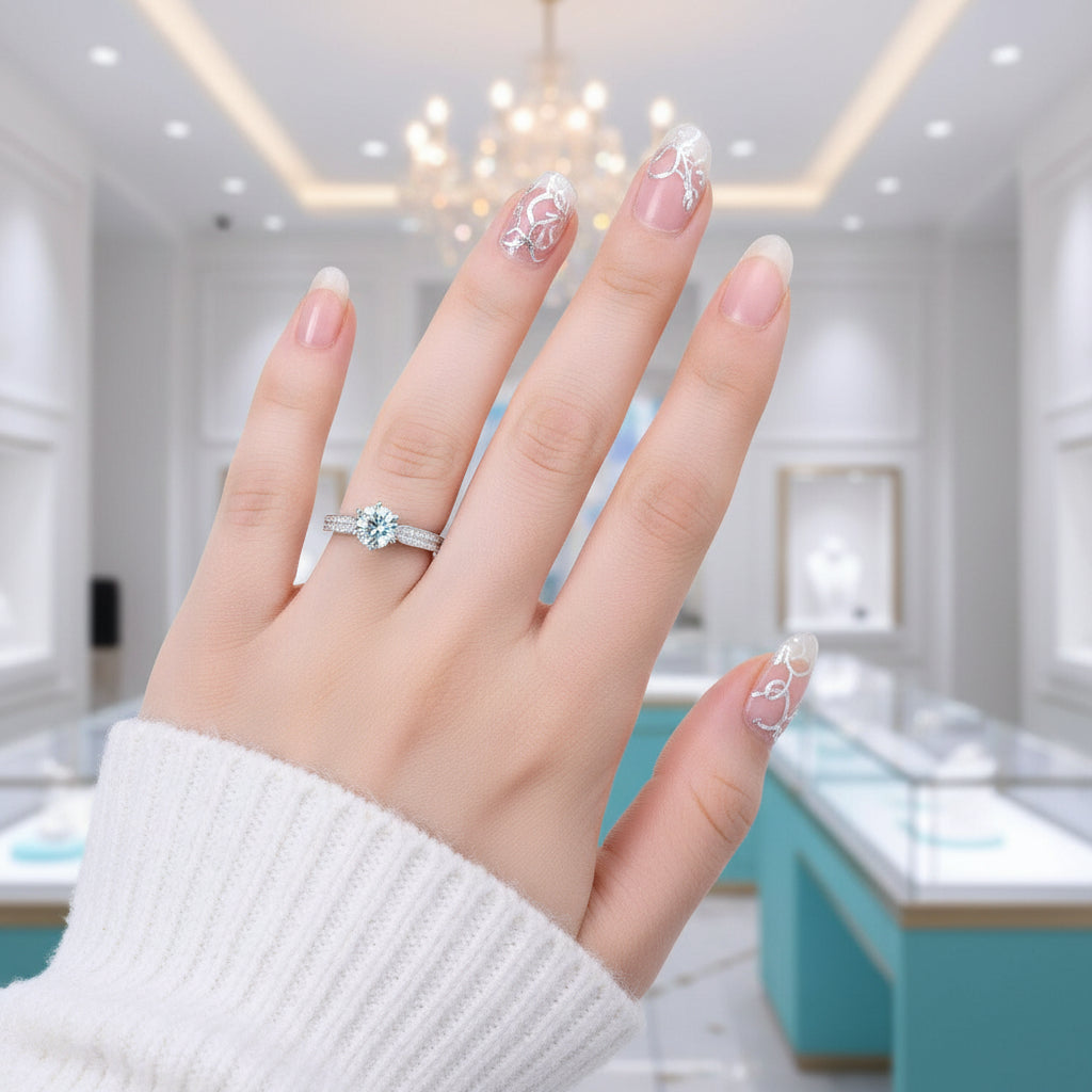 1.00 ct Green Diamond Engagement Ring-Evani Jewelry