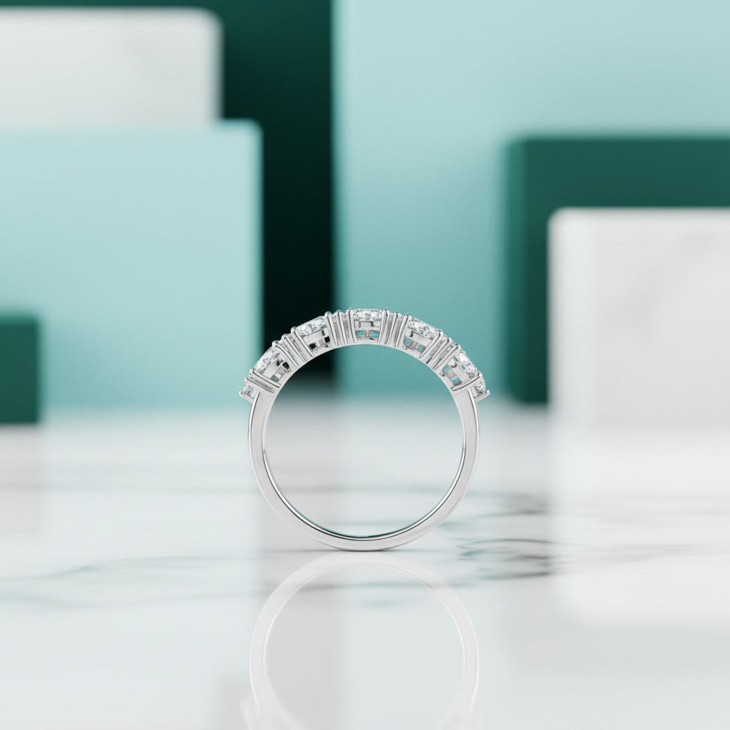 1.00 ct Heart-cut Diamond Wedding Band-Evani Jewelry