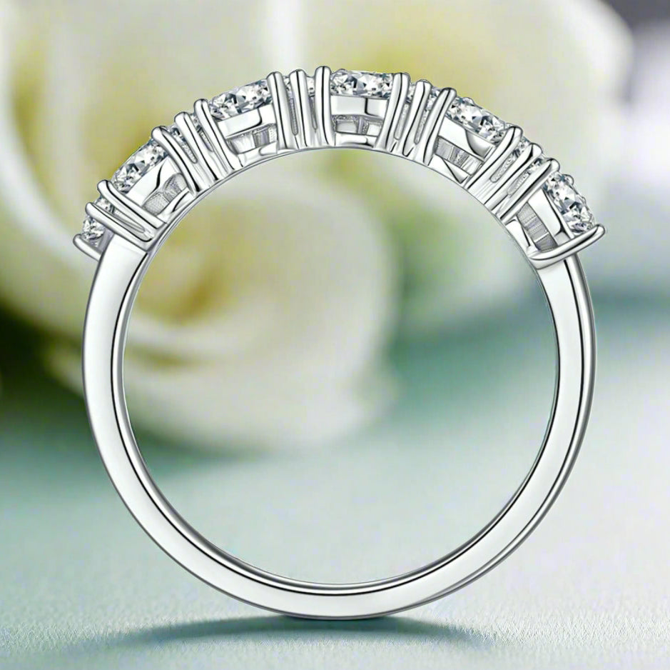 1.00 ct Heart-cut Diamond Wedding Band-Evani Naomi Jewelry