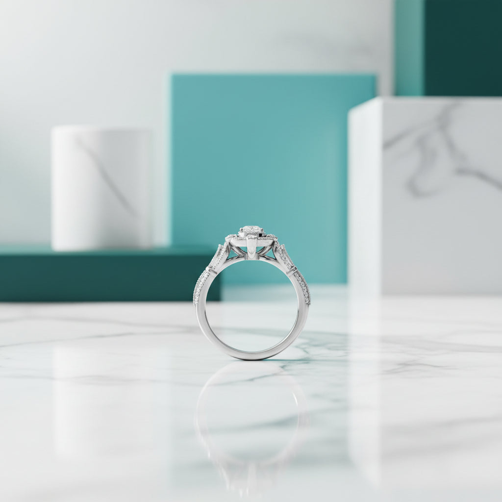 1.00 ct Oval Cut Diamond Vintage Style Engagement Ring-Evani Jewelry