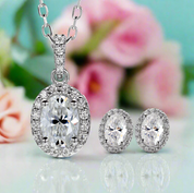 1.00 ct Oval-cut Diamond Jewelry Set-Evani Naomi Jewelry