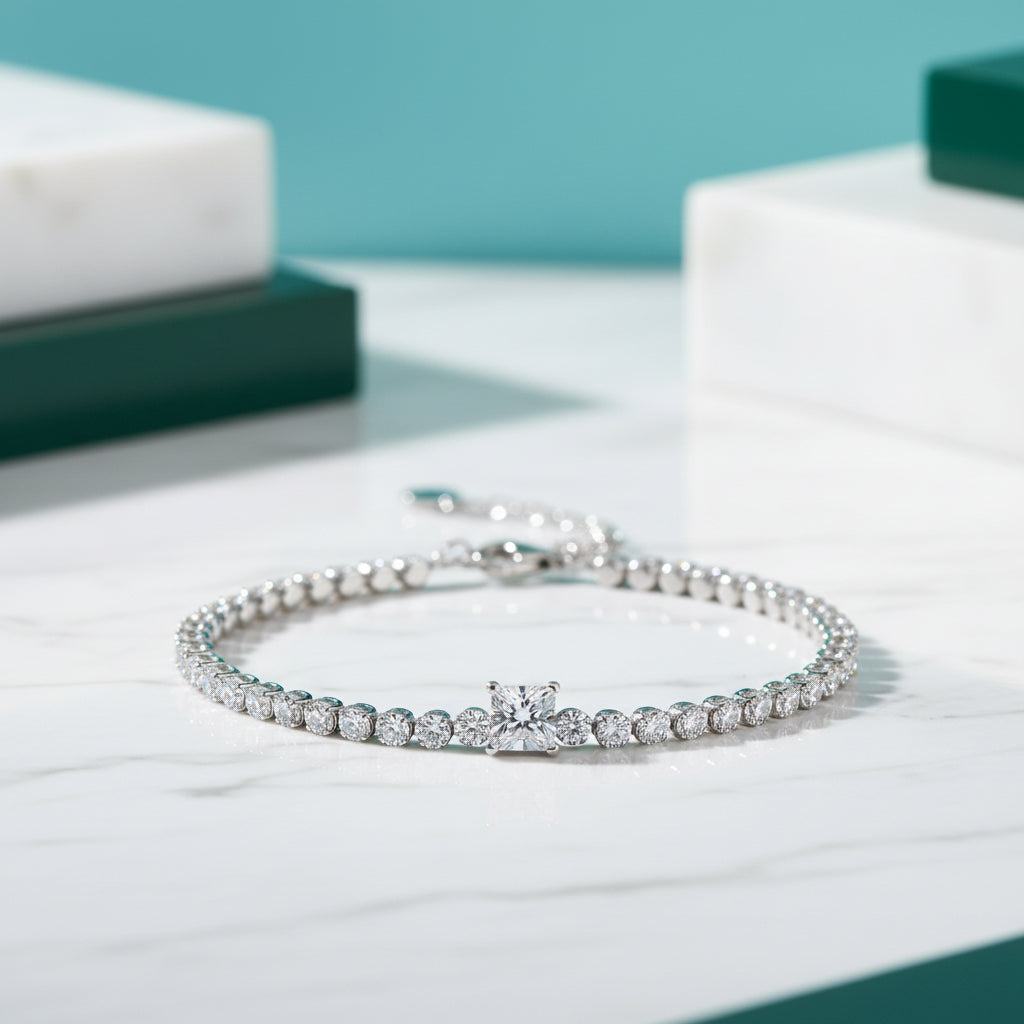 1.00 ct Princess-cut Diamond Bracelet-Evani Jewelry