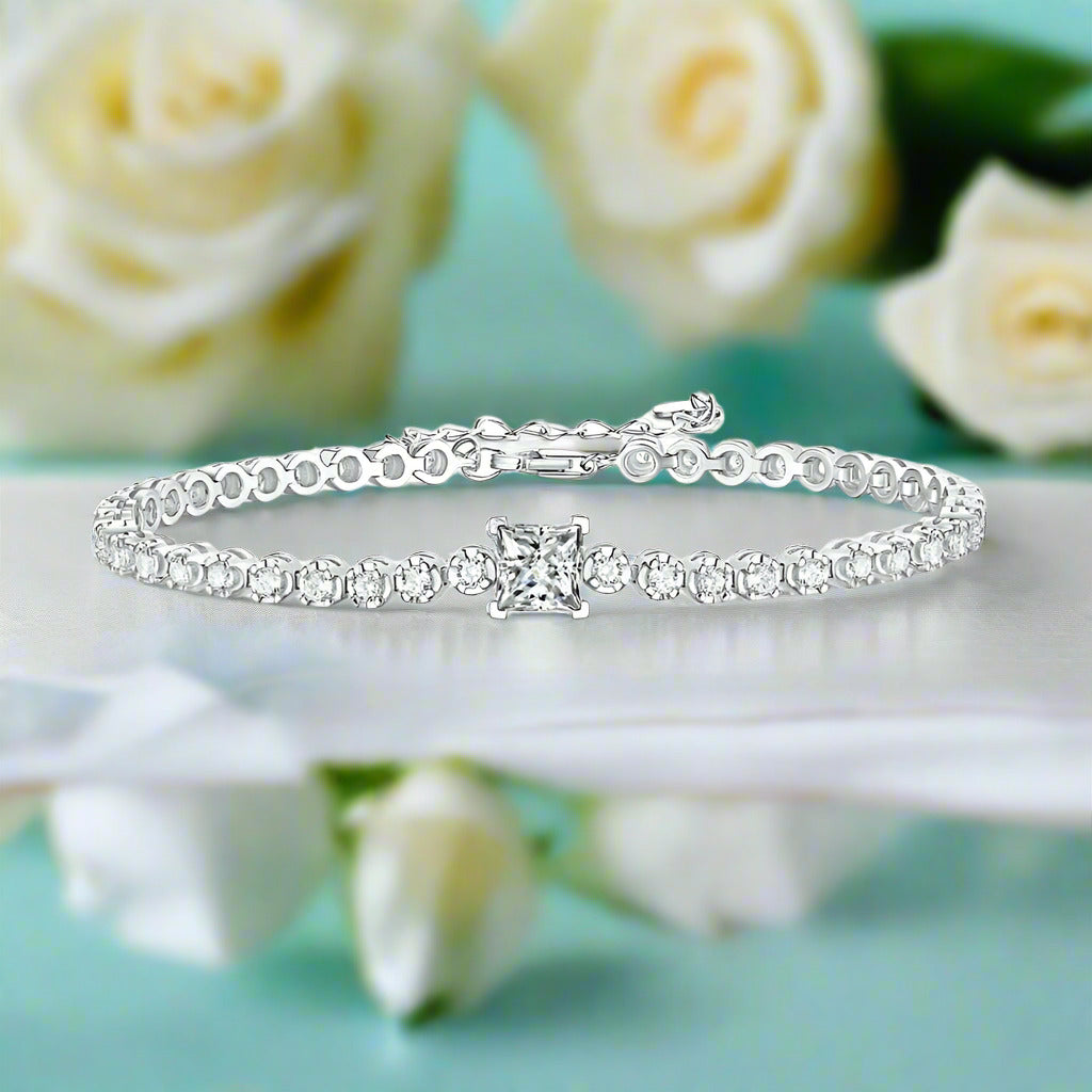 1.00 ct Princess-cut Diamond Bracelet-Evani Naomi Jewelry