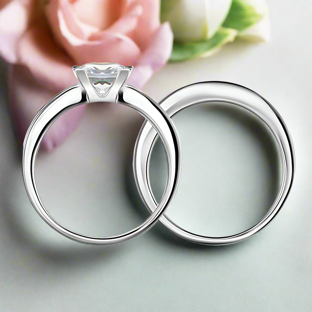 1.00 ct Princess-cut Diamond Bridal Set-Evani Naomi Jewelry