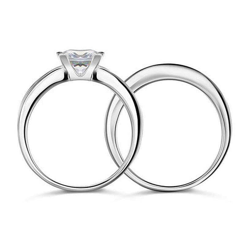 1.00 ct Princess-cut Diamond Bridal Set-Evani Naomi Jewelry