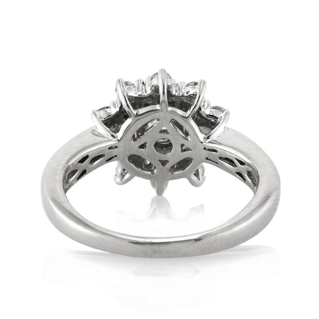 1.00 ct Round Brilliant Cut Diamond Flower Engagement Ring-Evani Naomi Jewelry