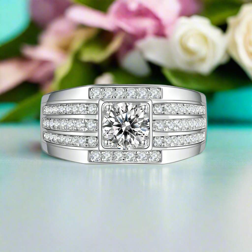 1.00 ct Round Brilliant Diamond Men's Ring-Evani Jewelry