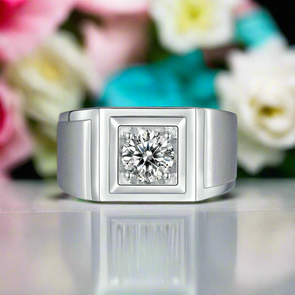 1.00 ct Round Cut Diamond Men's Wedding Ring-Evani Jewelry