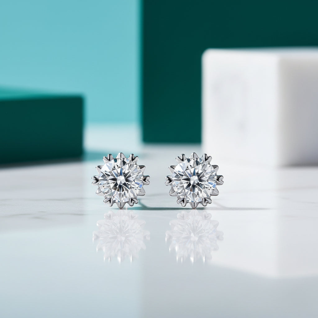 1.00 ct Round Diamond Snowflake Jewelry Set-Evani Jewelry