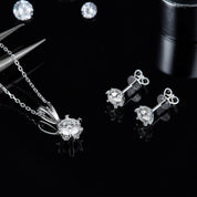 1.00 ct Round Diamond Snowflake Jewelry Set-Evani Naomi Jewelry