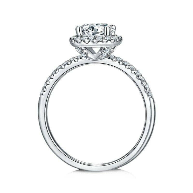 1.00 ct Round-cut Diamond Halo Engagement Ring-Evani Naomi Jewelry