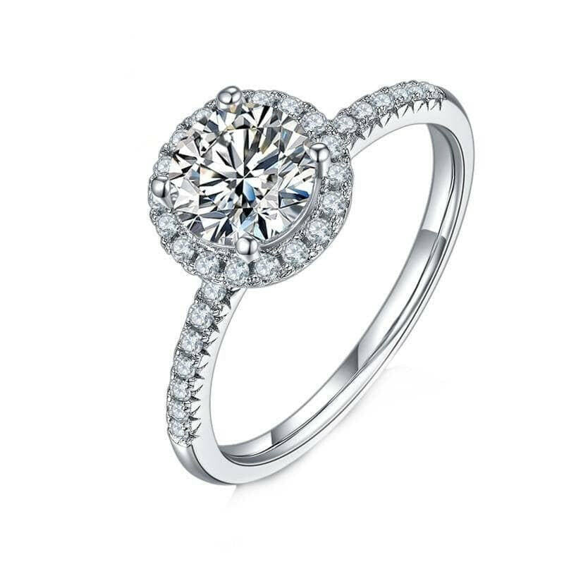 1.00 ct Round-cut Diamond Halo Engagement Ring-Evani Jewelry