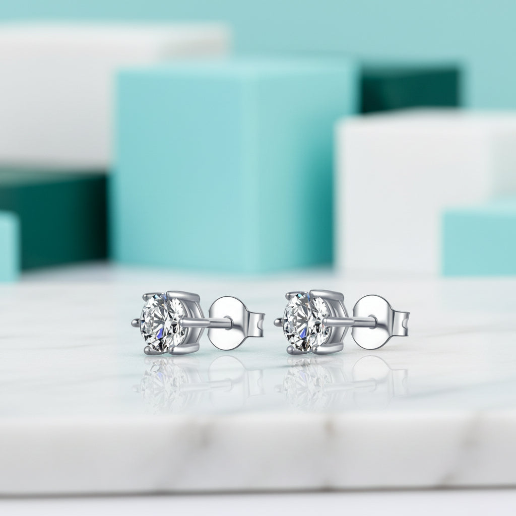 1.00 ct Round-cut Diamond Stud Earrings-Evani Jewelry