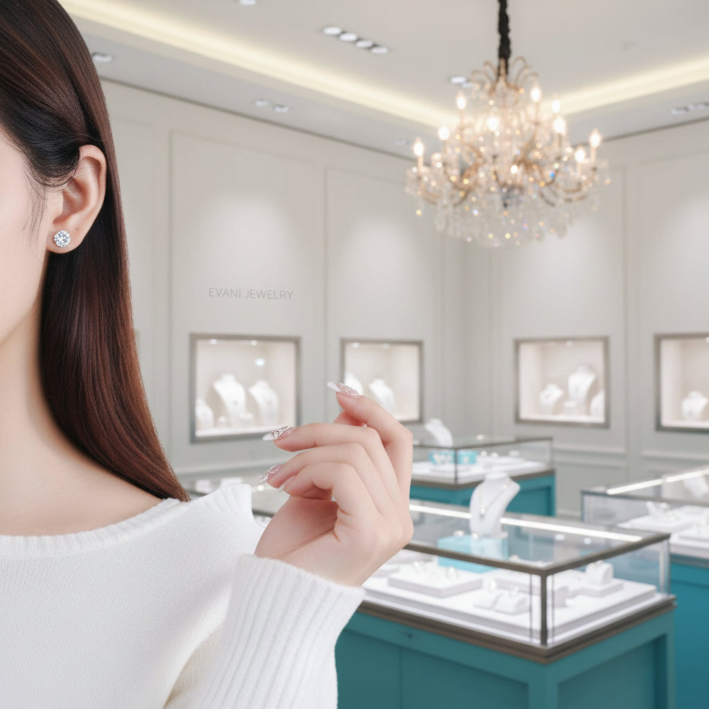1.00 ct Round-cut Diamond Stud Earrings-Evani Jewelry