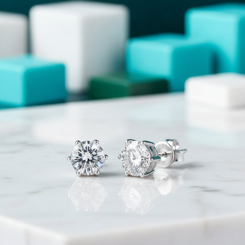 1.00 ct Round-cut Diamond Stud Earrings-Evani Jewelry