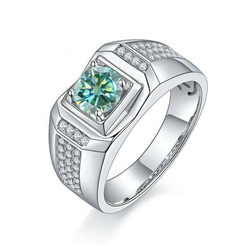 1.00 ct. Green Diamond Men's Cluster Ring-Evani Jewelry