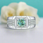1.00 ct. Green Diamond Men's Cluster Ring-Evani Naomi Jewelry