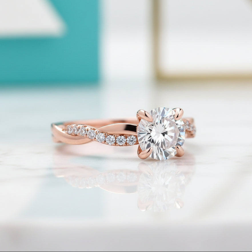 1.25 Ct Round Cut Diamond Promise Ring-Evani Jewelry