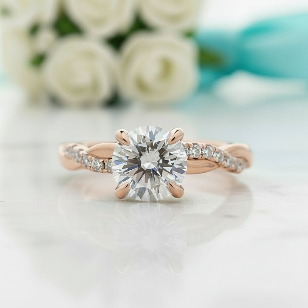 1.25 Ct Round Cut Diamond Promise Ring-Evani Jewelry