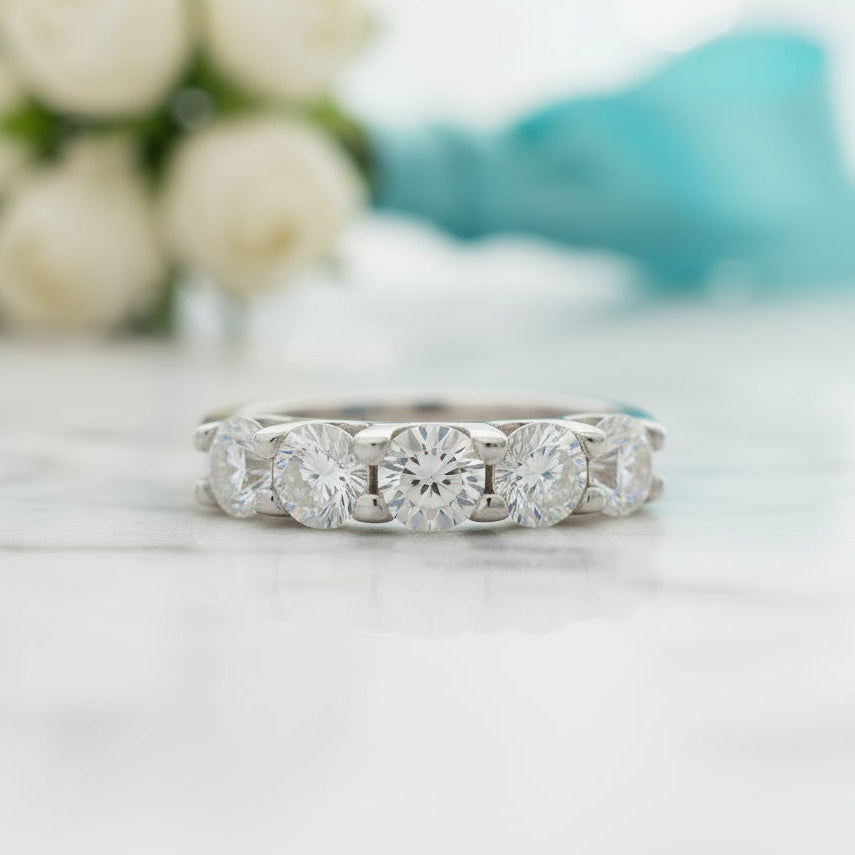 1.25 ct Five Pieces Diamond Wedding Band-Evani Jewelry