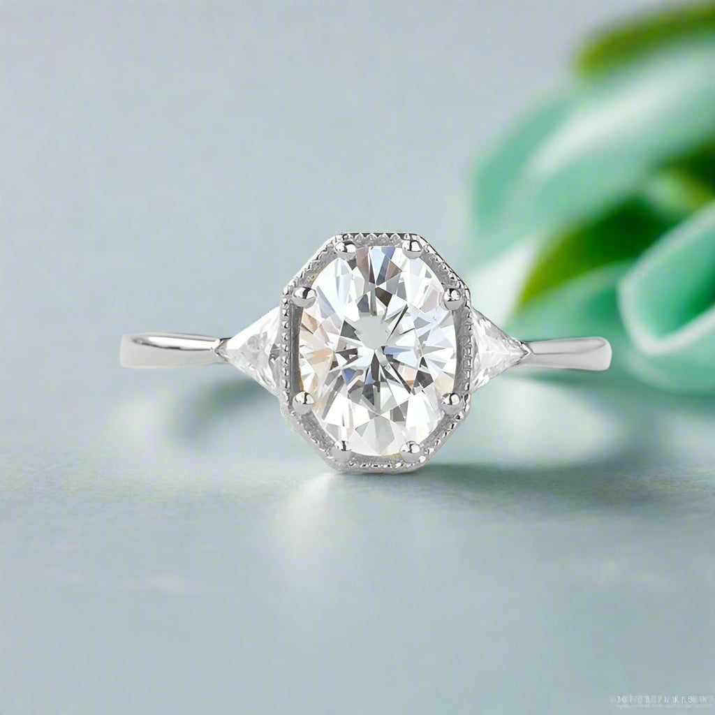 1.5 ct Oval Cut 14K Rose Gold Engagement Ring-Evani Naomi Jewelry