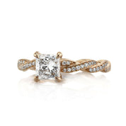 1.50 ct Princess Cut Diamond Twist Engagement Ring-Evani Naomi Jewelry