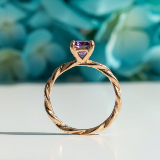 1.50 ct Princess Cut Diamond Twist Engagement Ring-Evani Naomi Jewelry