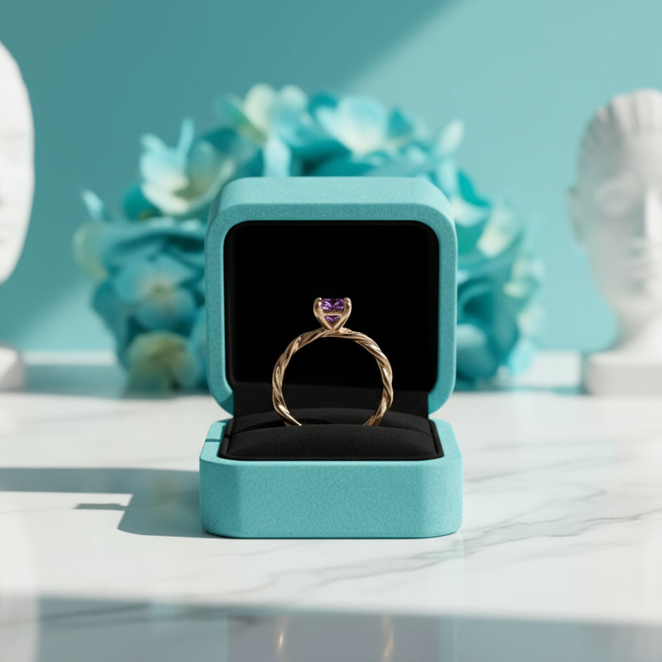 1.50 ct Princess Cut Diamond Twist Engagement Ring-Evani Naomi Jewelry