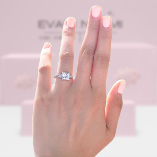 1.50 ct Princess-cut Diamond Engagement Ring-Evani Naomi Jewelry