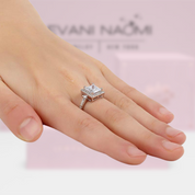 1.50 ct Princess-cut Diamond Halo Engagement Ring-Evani Naomi Jewelry