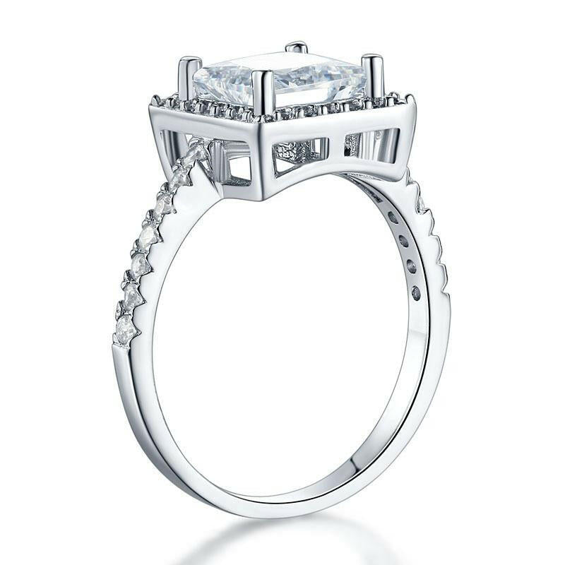1.50 ct Princess-cut Diamond Halo Engagement Ring-Evani Naomi Jewelry